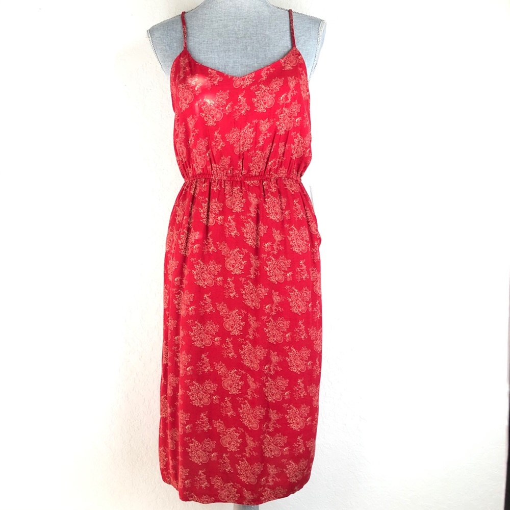 Forever 21 Spaghetti Strap Dress Red Floral
